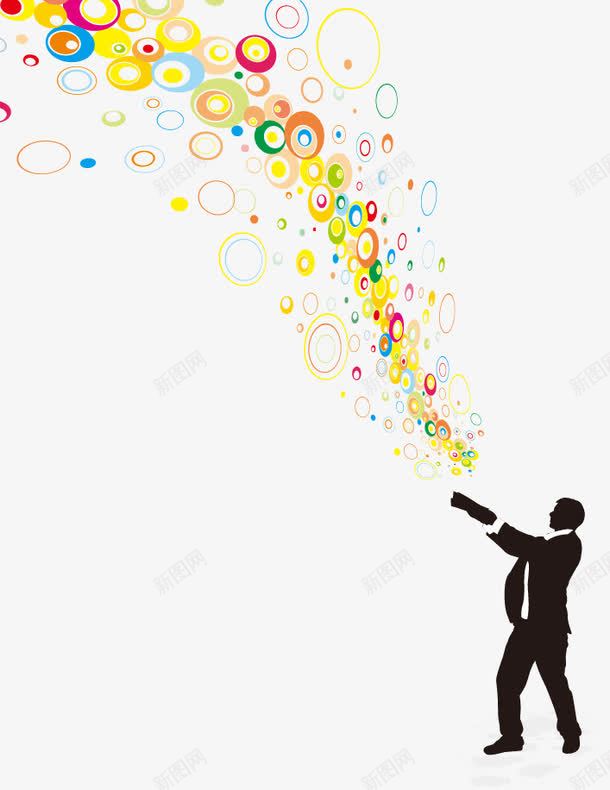 剪影商务人物炫彩思维png免抠素材_88icon https://88icon.com 剪影 商务人物 炫彩