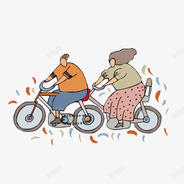 骑车减肥的夫妻矢量图ai免抠素材_88icon https://88icon.com 减肥 夫妻 骑车 矢量图