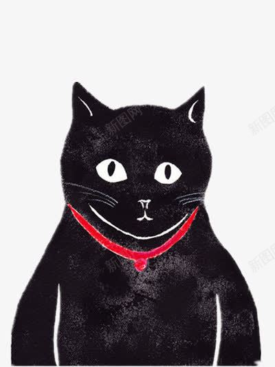 大黑猫png免抠素材_88icon https://88icon.com 可爱 插画 装饰 黑猫