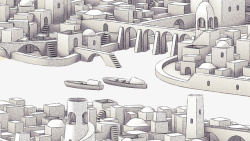 城市建筑简笔画图素材