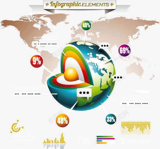 手绘地球png免抠素材_88icon https://88icon.com 地球 手绘 数据 解剖