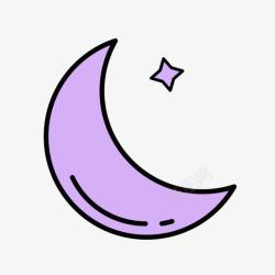 手绘月亮和星星素材