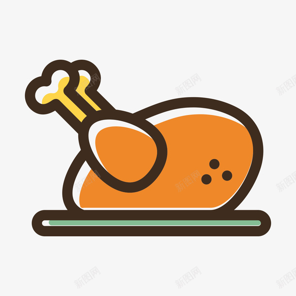 手绘鸡肉png免抠素材_88icon https://88icon.com 矢量装饰 装饰 装饰画 食物 鸡肉