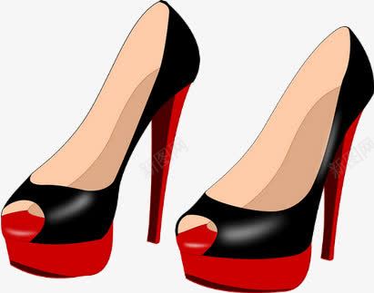 黑红色手绘高跟鞋png免抠素材_88icon https://88icon.com 手绘 红色 高跟鞋 黑色