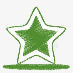 星星绿色拉丝图标图标