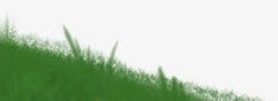 手绘水彩绿色草地风景素材