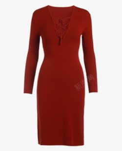 红色连衣裙素材