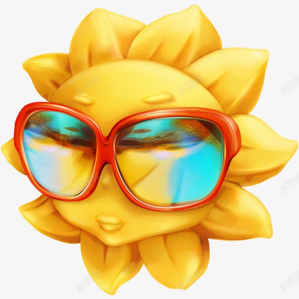 创意太阳png免抠素材_88icon https://88icon.com 卡通太阳 太阳 太阳镜 眼镜