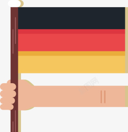 手里拿着德国国旗矢量图素材