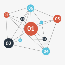彩色网络分析矢量图素材