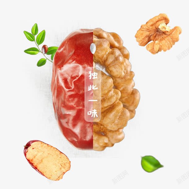 红枣核桃psd免抠素材_88icon https://88icon.com png素材 产品实物 休闲食品 零嘴 零食