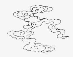 手绘创意合成白色的祥云素材