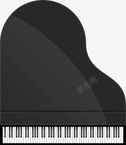 黑色简约钢琴矢量图素材