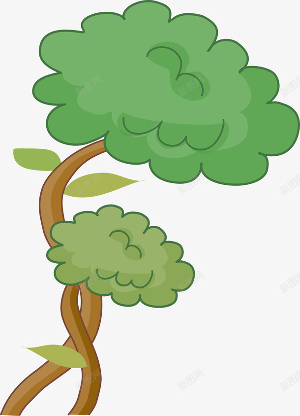 绿色植物插画png免抠素材_88icon https://88icon.com 儿童 卡通手绘 插画 树木 植物 矢量图案 绿色