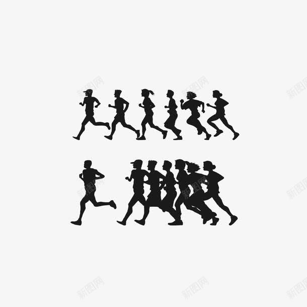 跑步人群剪影png免抠素材_88icon https://88icon.com 人物 人群 剪影 跑步 运动