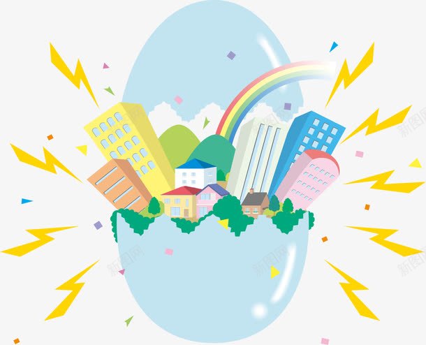 炸开的蛋png免抠素材_88icon https://88icon.com 城市 蓝色 蛋