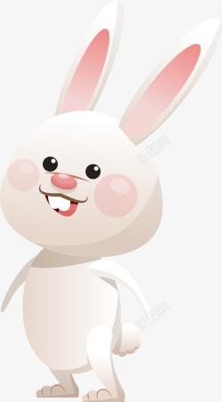 白色卡通兔子装饰图案素材