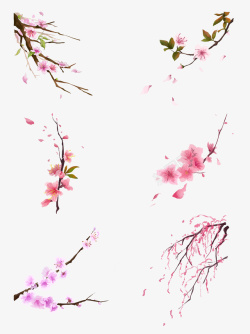 水墨桃花立春素材