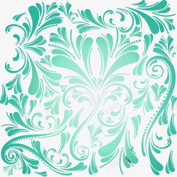 手绘绿色花纹图案png免抠素材_88icon https://88icon.com 底纹 手绘 绿色 花纹