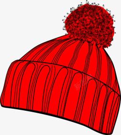 红色毛线帽子素材