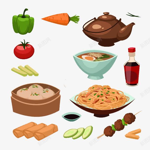 吃食png免抠素材_88icon https://88icon.com 包子 汤 蔬菜 面