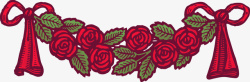 红色花朵标题装饰素材