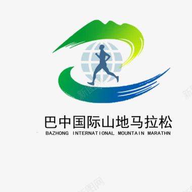 绿色青山绿水马拉松logo图标图标