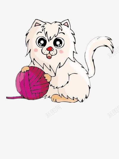 玩毛线球的波斯猫png免抠素材_88icon https://88icon.com 动物 卡通 图片 波斯猫插画 白色