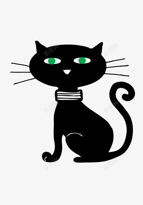 卡通黑猫png免抠素材_88icon https://88icon.com 卡通 黑猫