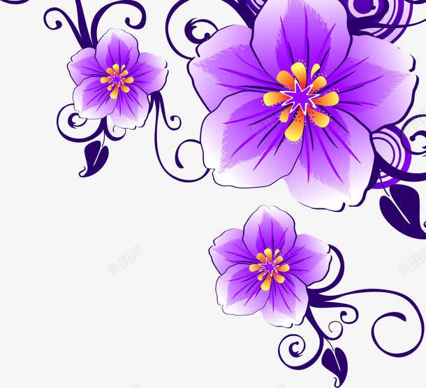紫色唯美手绘花朵植物装饰png免抠素材_88icon https://88icon.com 植物 紫色 花朵 装饰