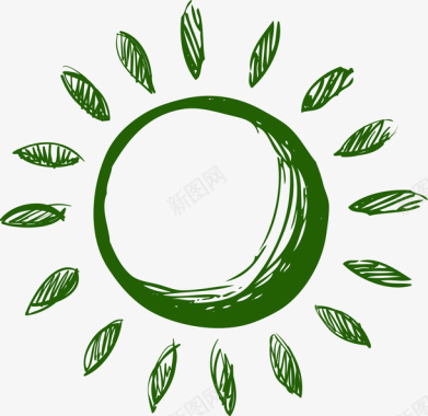 绿色环保图标绿色太阳矢量图图标图标