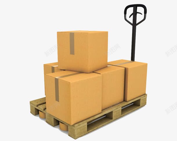 推车上的纸箱png免抠素材_88icon https://88icon.com 产品实物 推车 纸箱