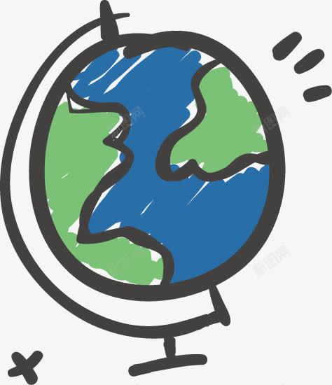 蓝色地球仪png免抠素材_88icon https://88icon.com 仪器 免扣 失量 手绘