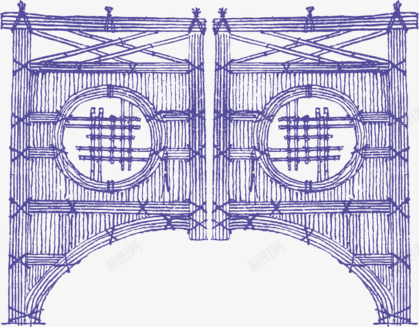 蓝色的古风装饰栏杆矢量图ai免抠素材_88icon https://88icon.com 中国风栏杆 卡通 古风栏杆 古风装饰栏杆 木栏杆 木质 蓝色 铁栏杆 阳台栏杆 矢量图