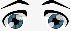 蓝色卡通瞳孔眼睛矢量图素材