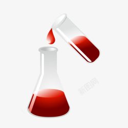 白色玻璃烧瓶科学实验素材