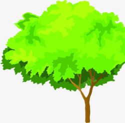 绿色茂盛的卡通树素材