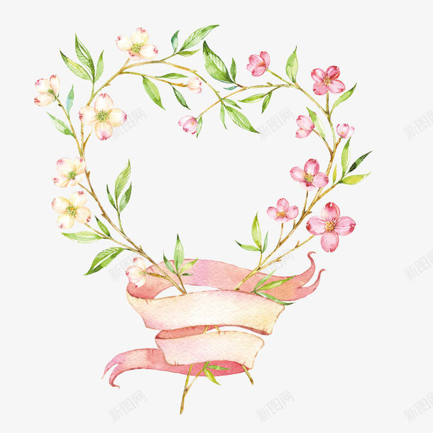 粉色花朵植物花环png免抠素材_88icon https://88icon.com 创意 商务 开花 植物 生长 粉色 纹理 质感