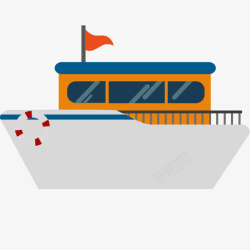 彩绘轮船彩绘交通工具轮船高清图片
