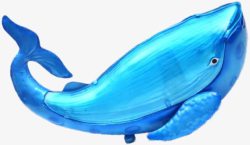 蓝色手绘鲸鱼装饰素材