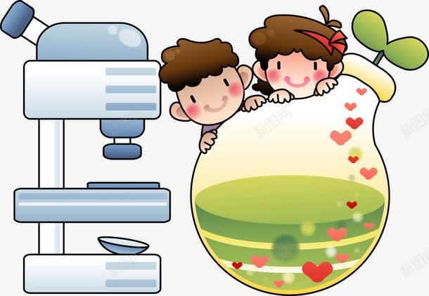化学瓶上的卡通人物矢量图eps免抠素材_88icon https://88icon.com 化学 化学瓶 卡通人物 显微镜 矢量人物 矢量图