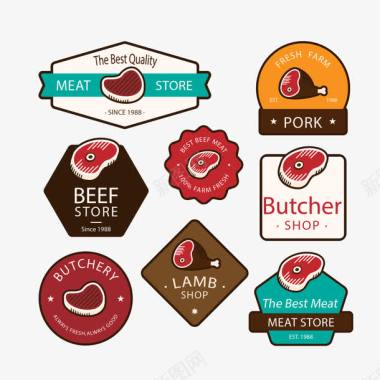 英文标签肉类图标图标