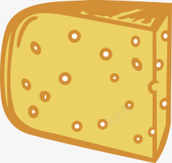 黄色乳酪卡通手绘矢量图素材