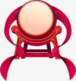 红色大鼓飘带装饰图案素材