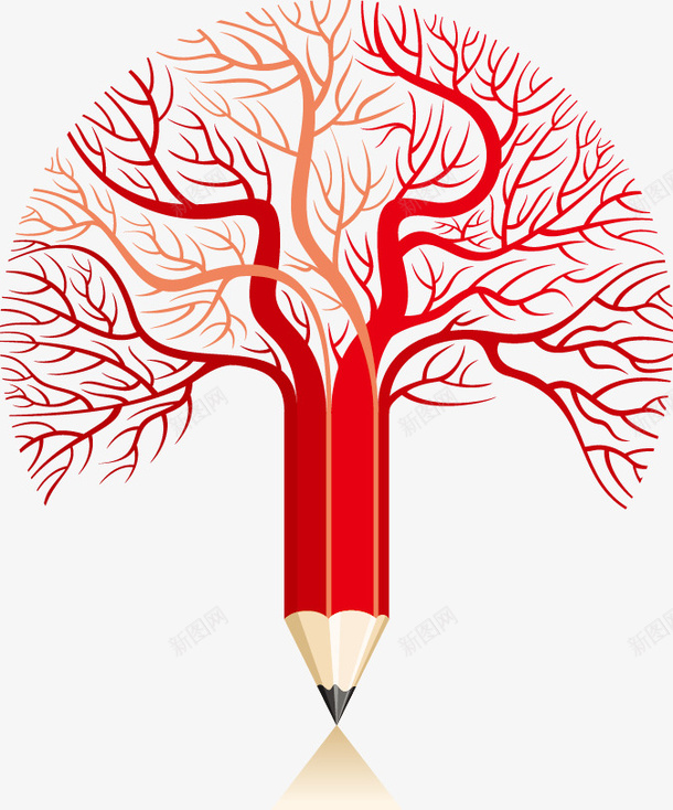 创意红色铅笔树图案png免抠素材_88icon https://88icon.com 创意 图案 树 红色 铅笔