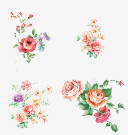 清新浪漫的手绘水彩花卉素材