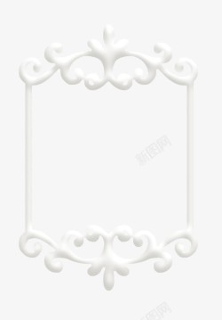 白色漂亮花纹相框素材