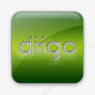 社交图标Diigo标志广场绿色果冻社交媒体图标图标