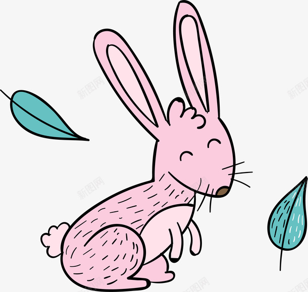 卡通可爱粉红兔子矢量图ai免抠素材_88icon https://88icon.com 儿童节 兔子 动物 卡通 可爱 粉红 矢量图