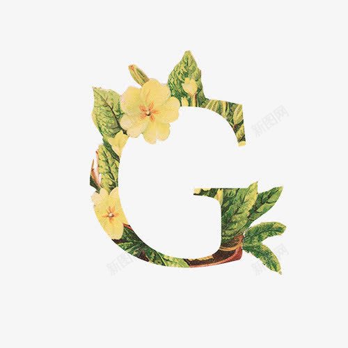 大写的G艺术字png免抠素材_88icon https://88icon.com G 植物创意 艺术字 花